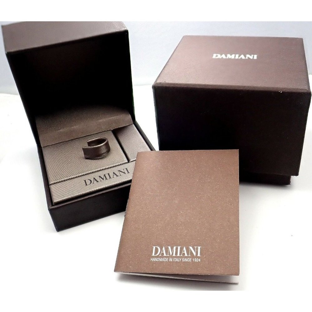 New! Authentic Damiani Brad Pitt 18k Yellow Gold Diamond 3mm Band Ring Sz 10.5​ - Picture 6 of 6